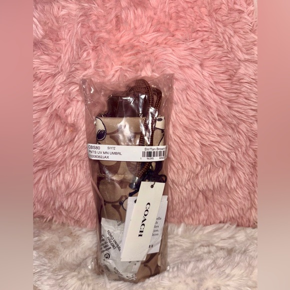 Coach NEW Coach X Peanuts Snoopy Print Brown Multi UV Protection Mini Umbrella - Picture 5 of 16